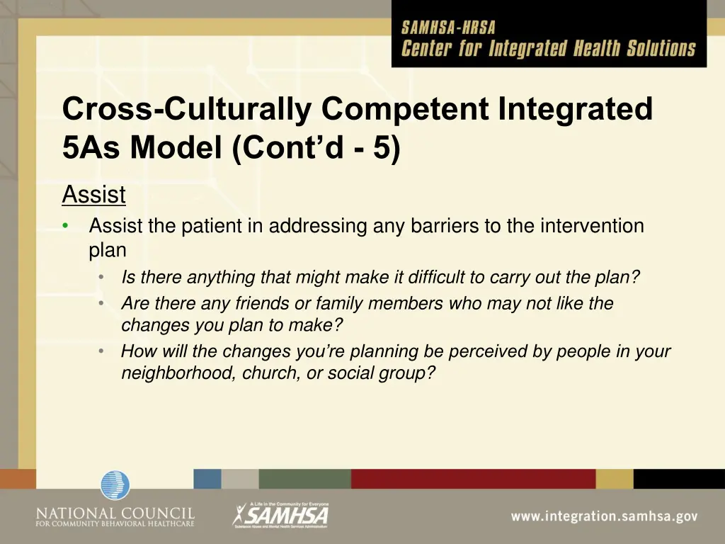 cross culturally competent integrated 5as model 5