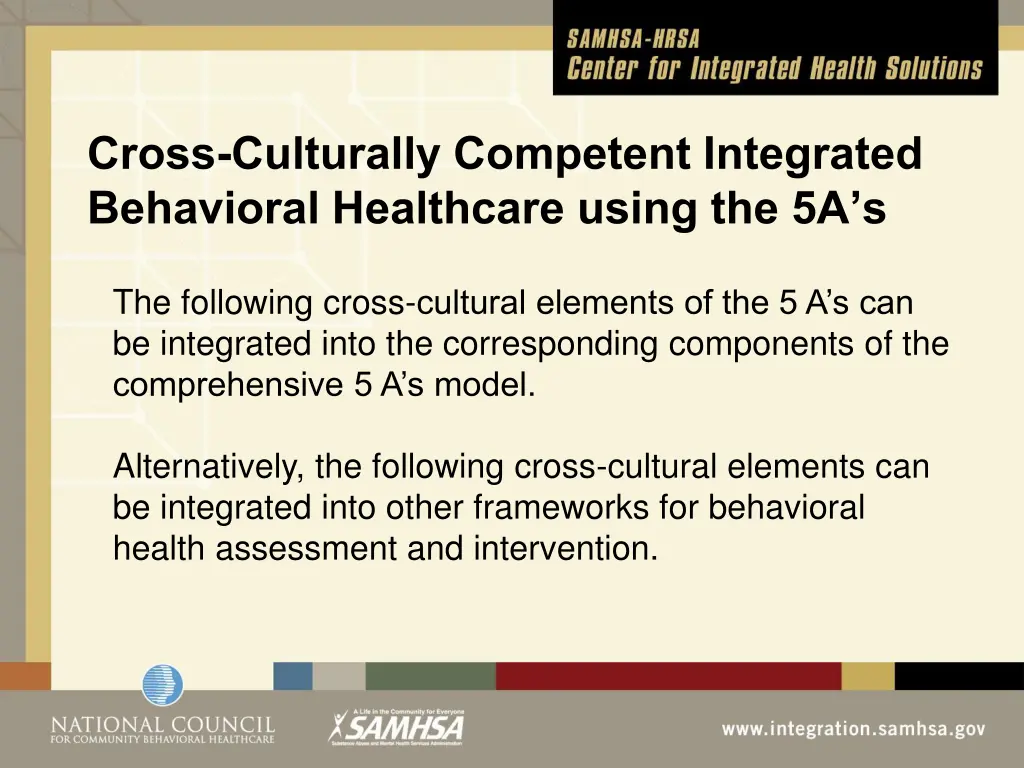 cross culturally competent integrated behavioral