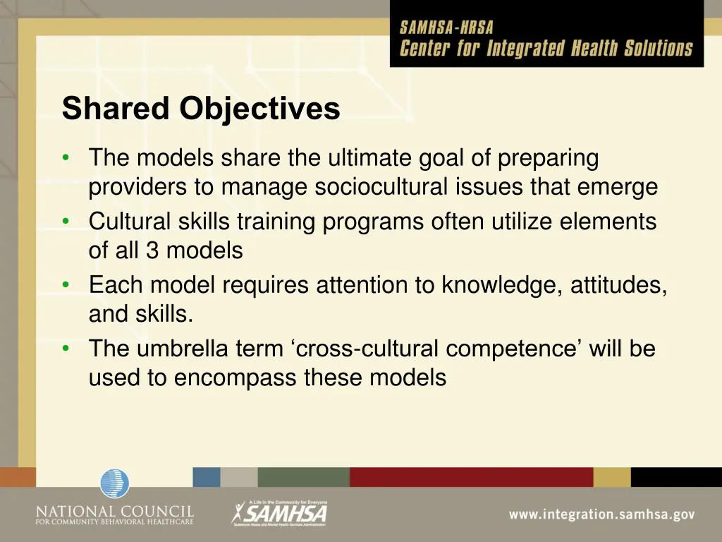 shared objectives