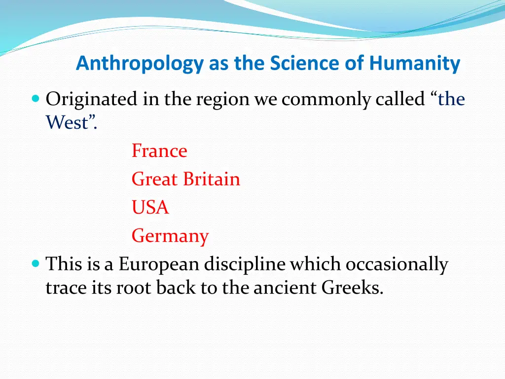 anthropology as the science of humanity