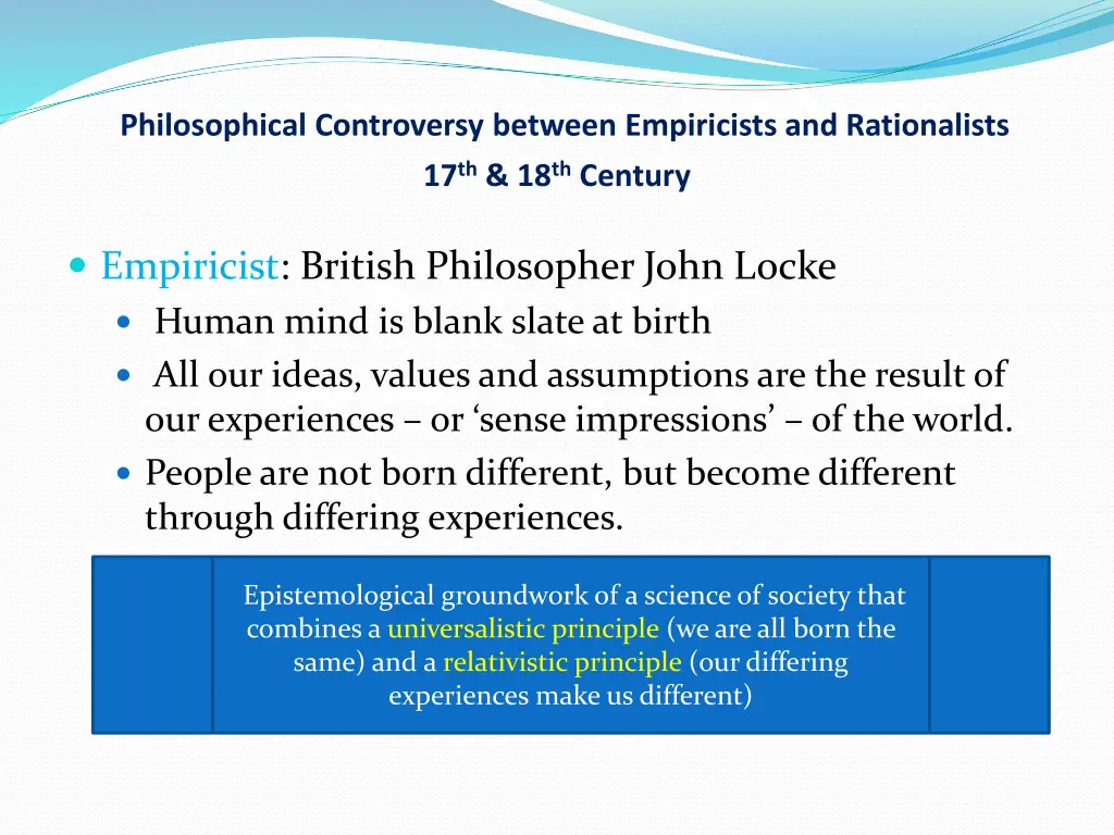 philosophical controversy between empiricists