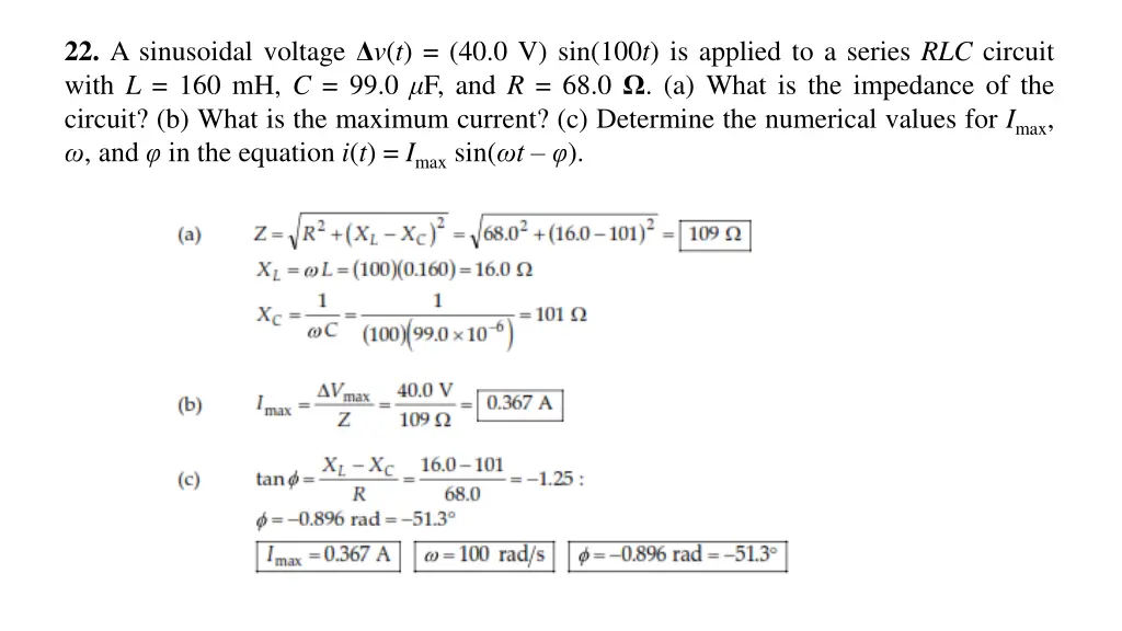 22 a sinusoidal voltage