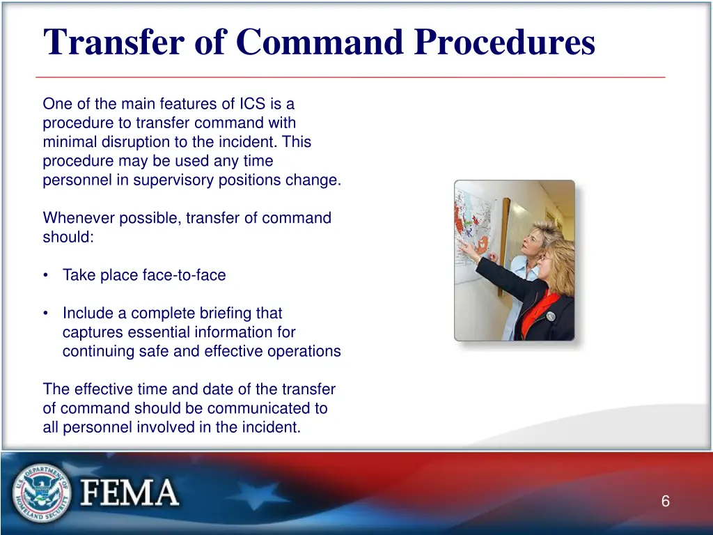 transfer of command procedures