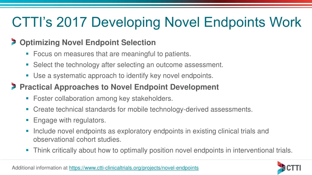 ctti s 2017 developing novel endpoints work