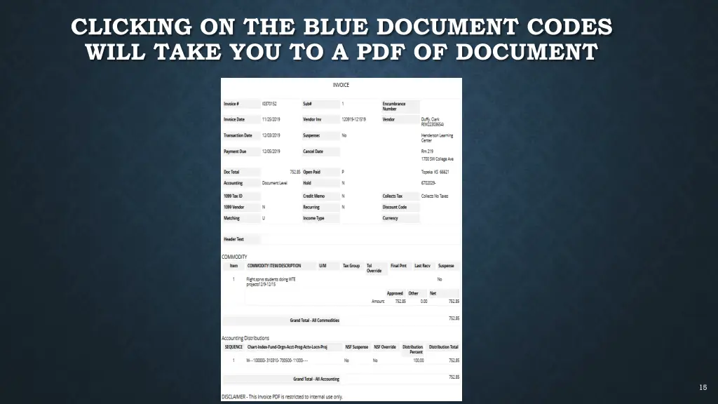 clicking on the blue document codes will take