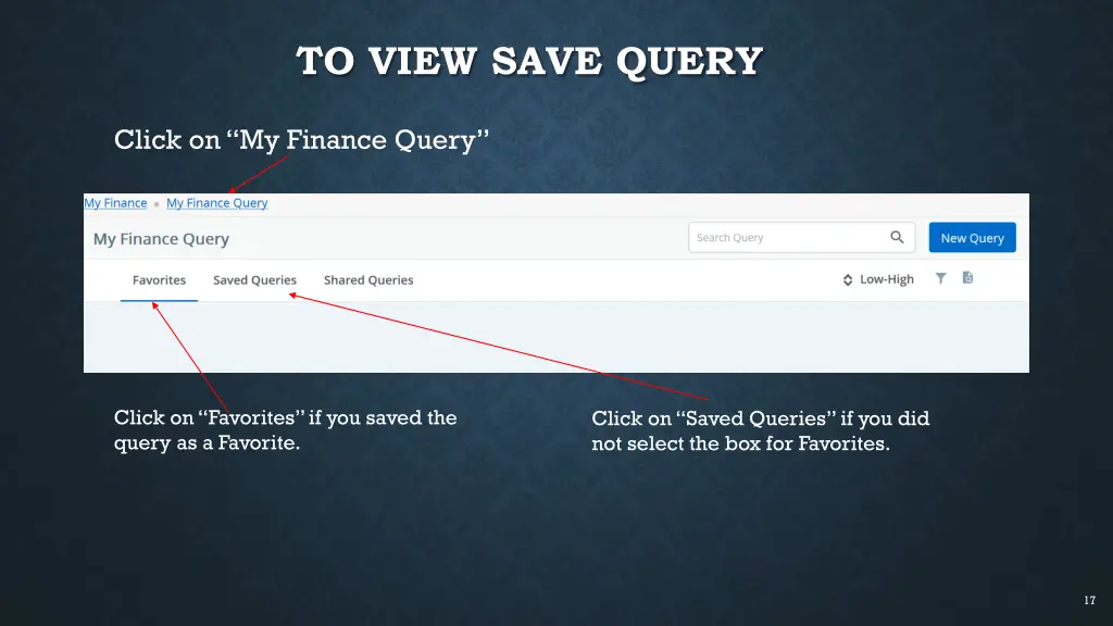 to view save query