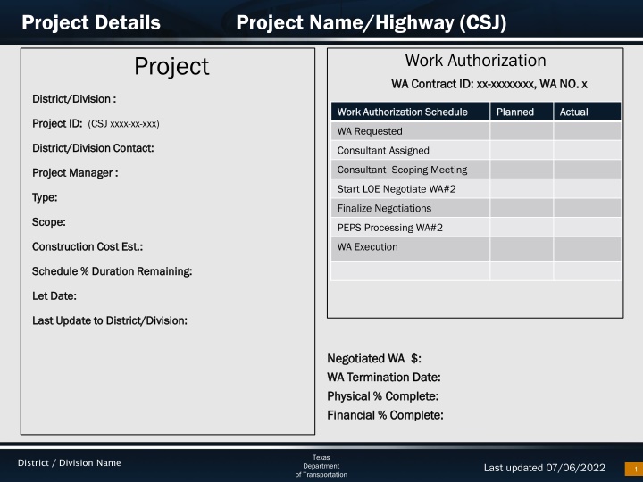 project details