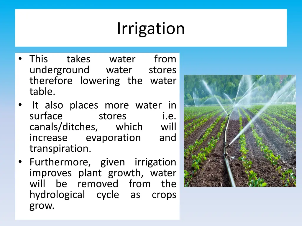 irrigation