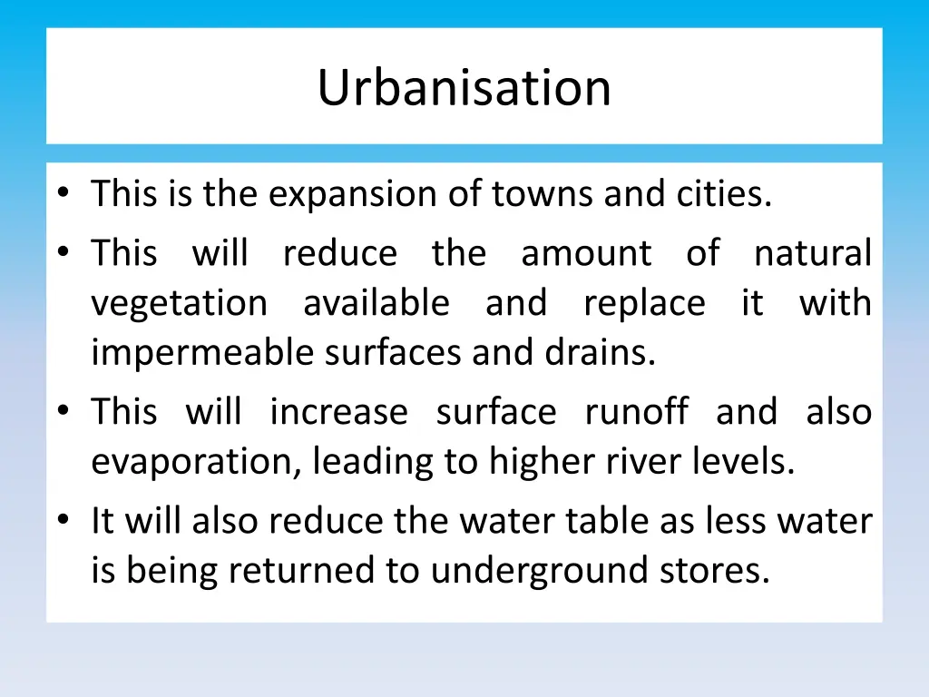 urbanisation