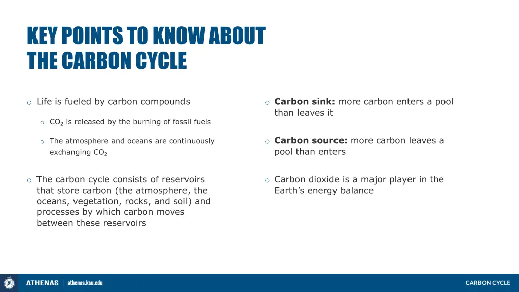 key points to know about the carbon cycle