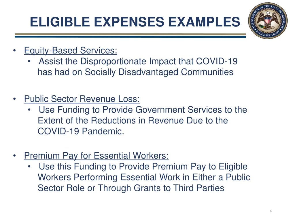 eligible expenses examples 1