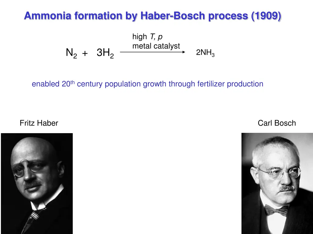 ammonia formation by haber bosch process 1909