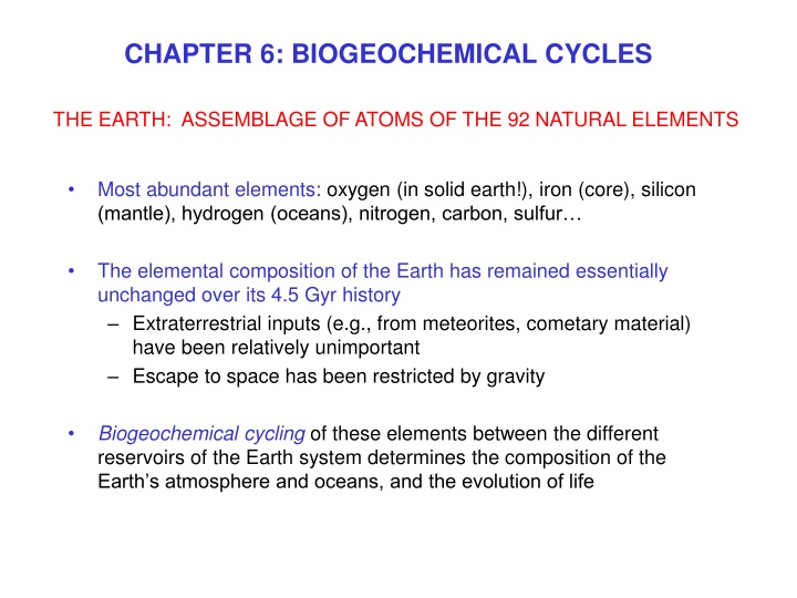 chapter 6 biogeochemical cycles