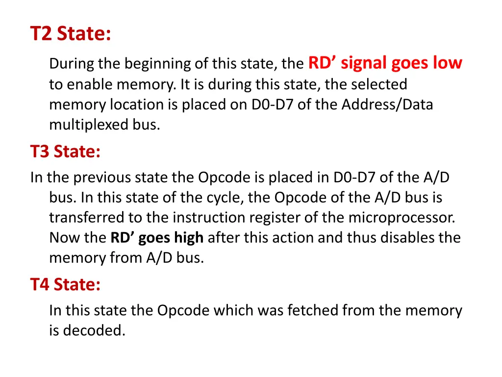 t2 state during the beginningof this state