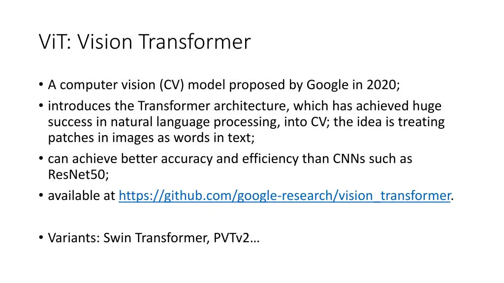 vit vision transformer