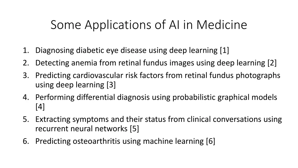 some applications of ai in medicine