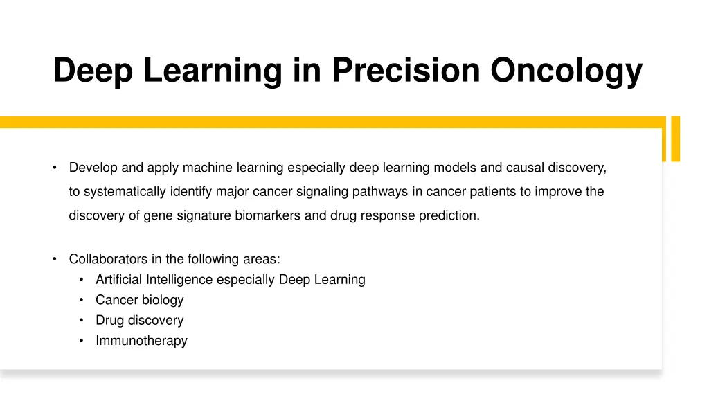 deep learning in precision oncology