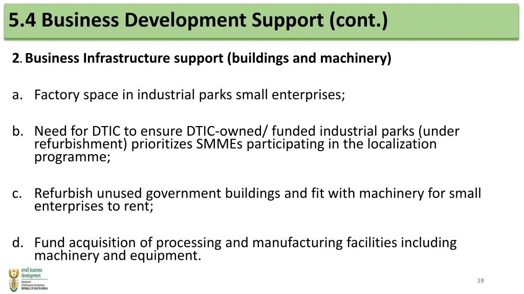 5 4 business development support cont