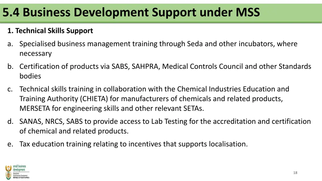 5 4 business development support under mss