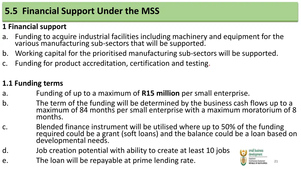 5 5 financial support under the mss