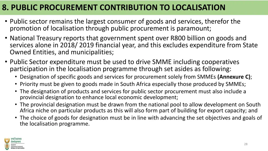 8 public procurement contribution to localisation