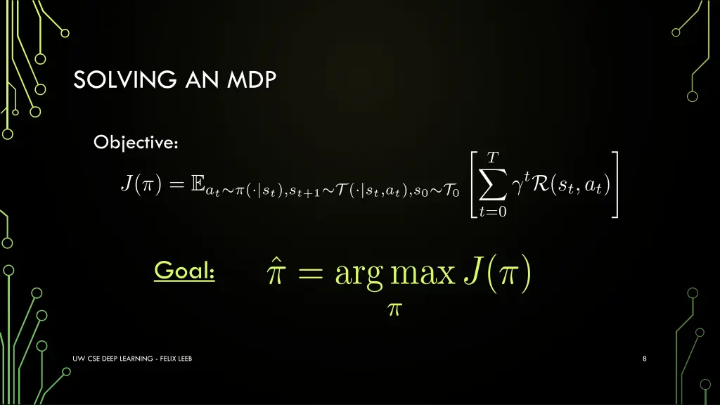 solving an mdp