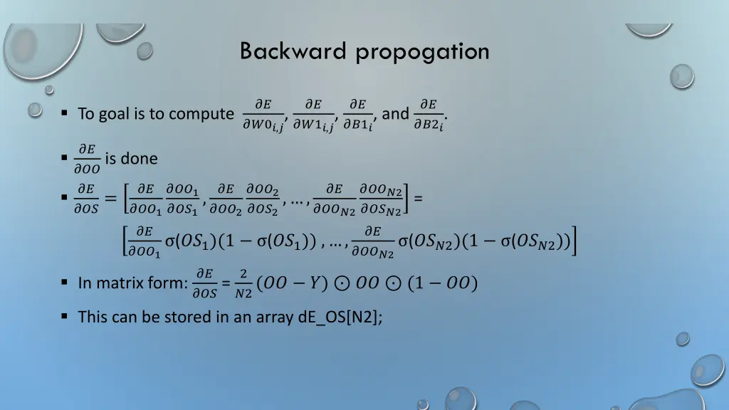 backward propogation 1