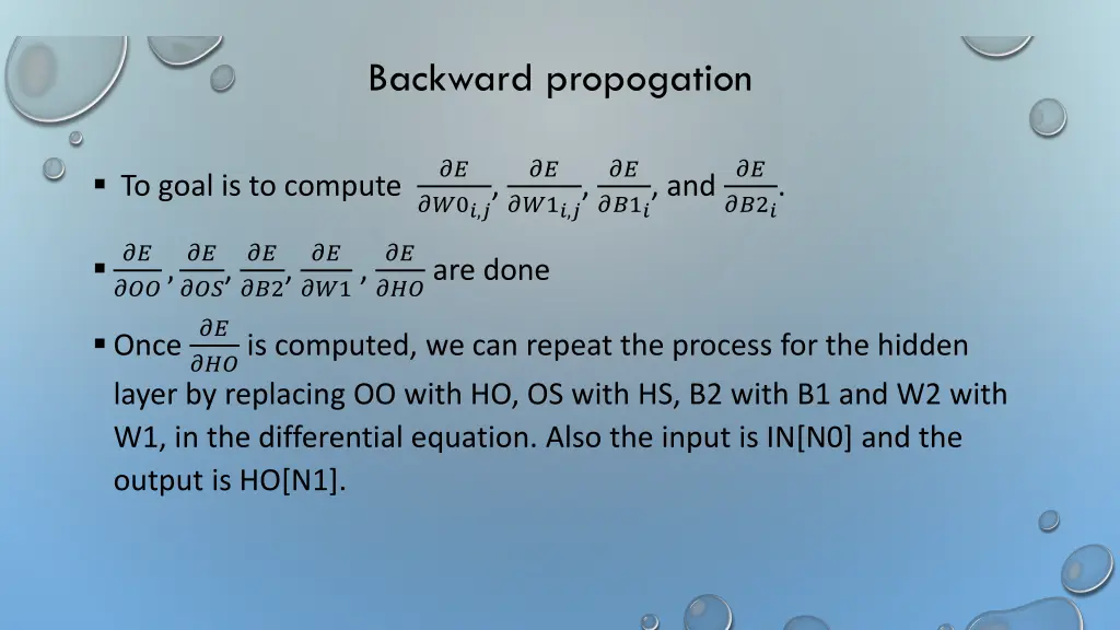 backward propogation 7