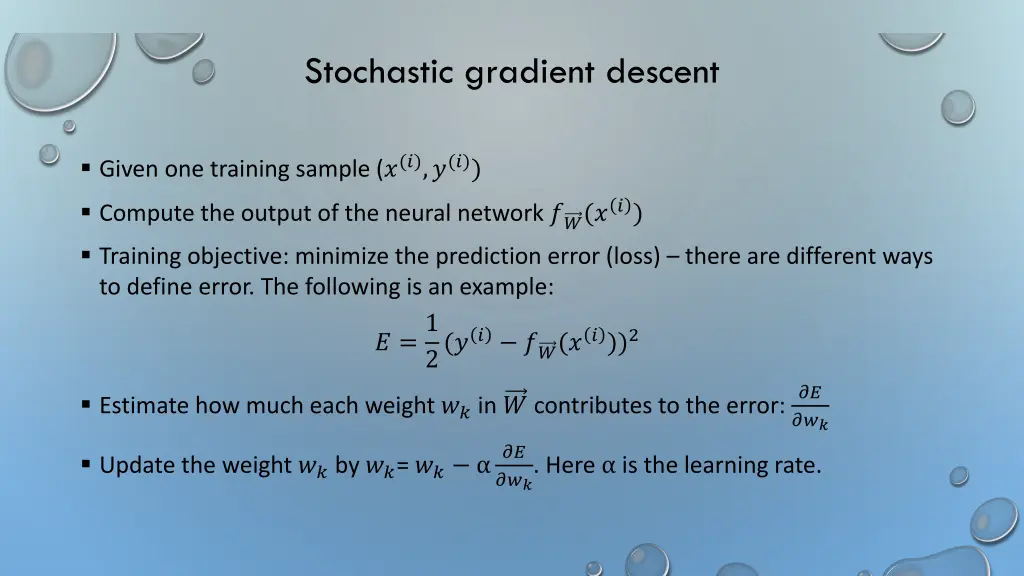 stochastic gradient descent