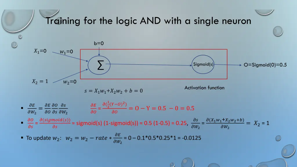 training for the logic and with a single neuron 3