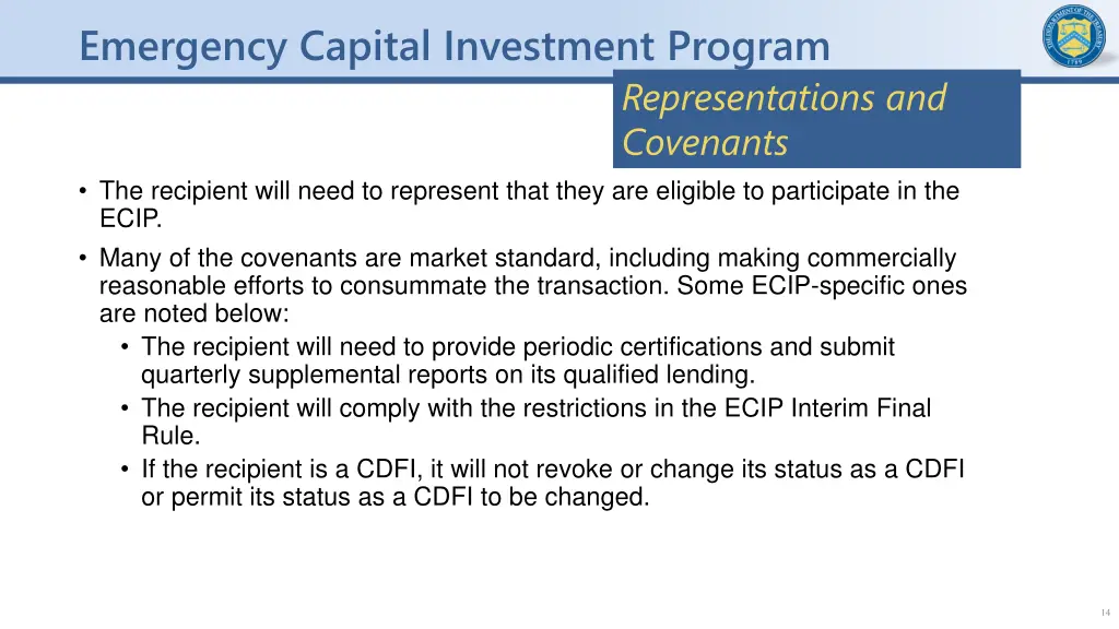 emergency capital investment program 13