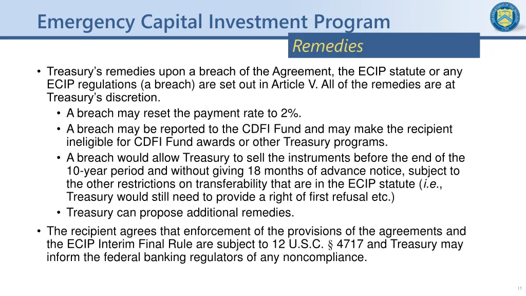 emergency capital investment program 14