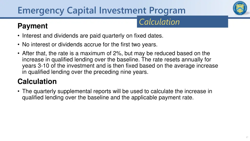 emergency capital investment program 16