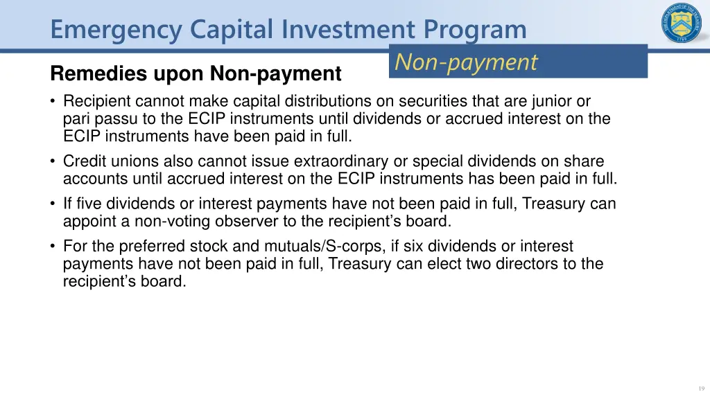 emergency capital investment program 18