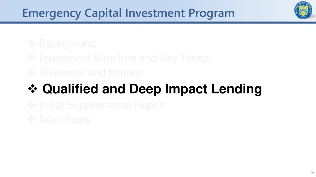 emergency capital investment program 19