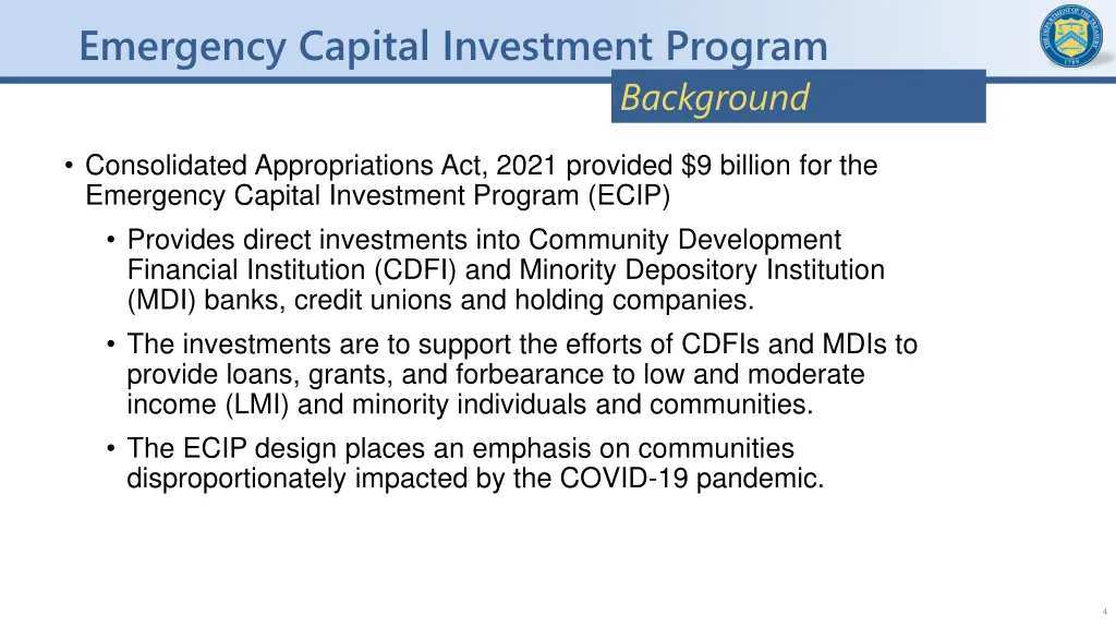 emergency capital investment program 3