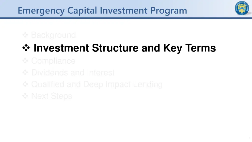 emergency capital investment program 5