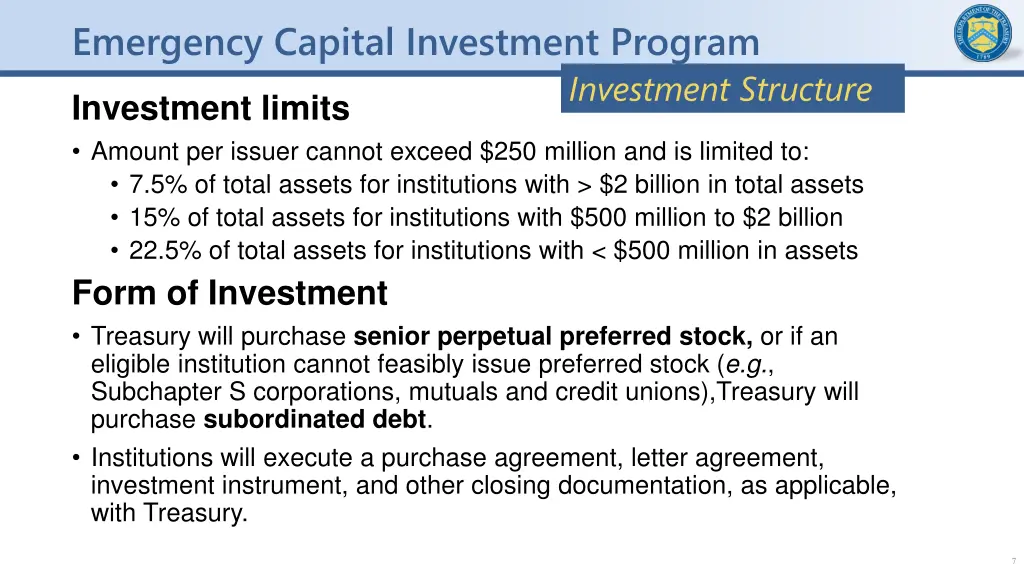 emergency capital investment program 6