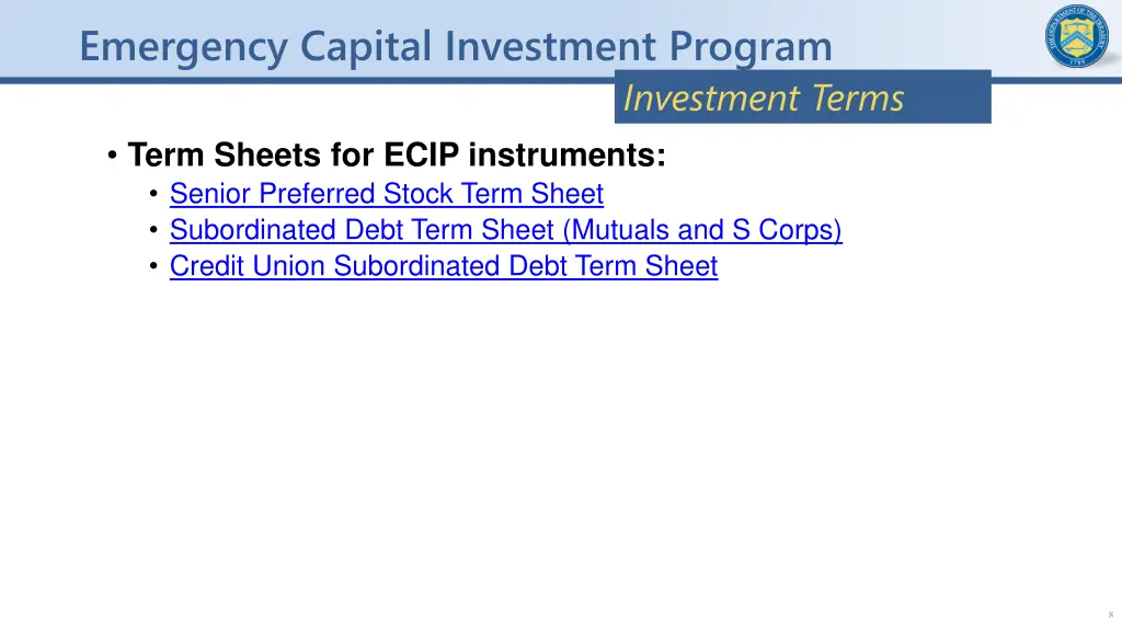 emergency capital investment program 7