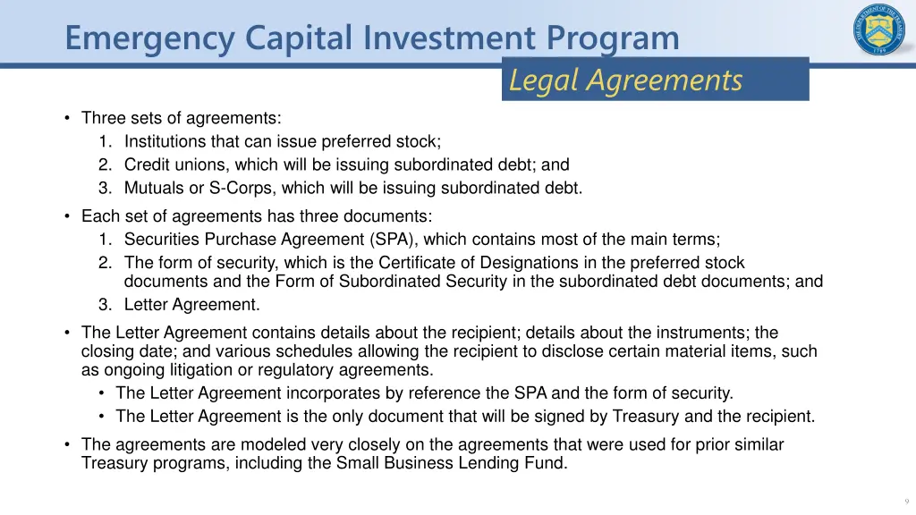 emergency capital investment program 8