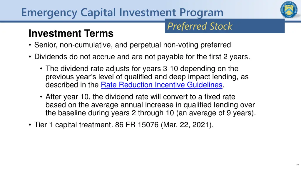 emergency capital investment program 9