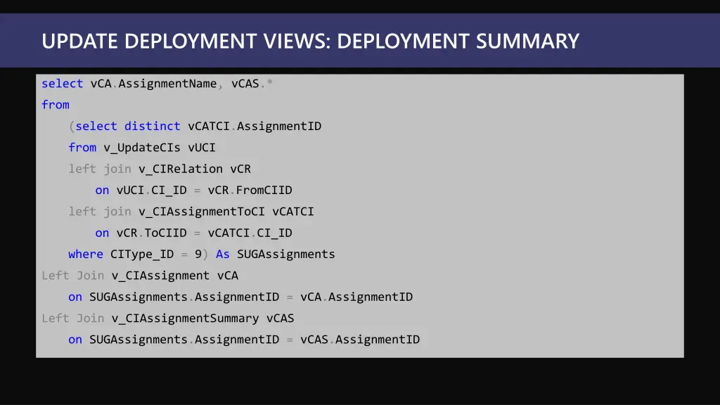 update deployment views deployment summary 1