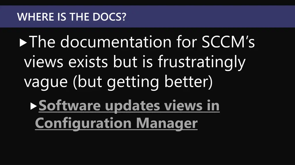 where is the docs the documentation for sccm