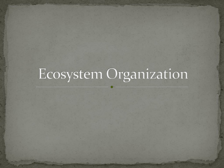 ecosystem organization