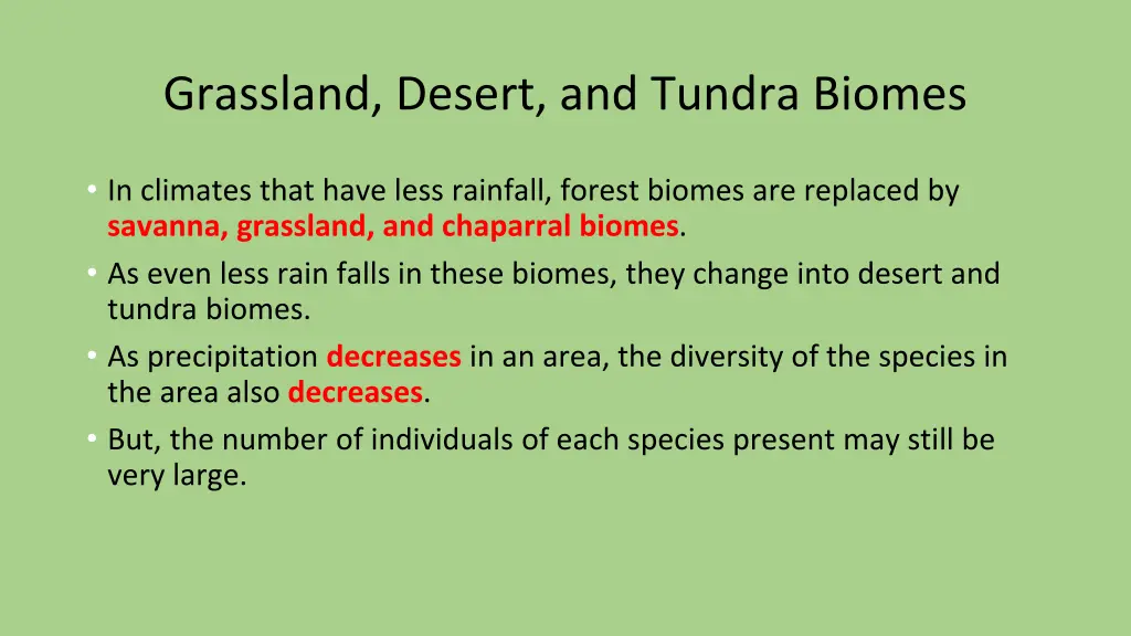 grassland desert and tundra biomes