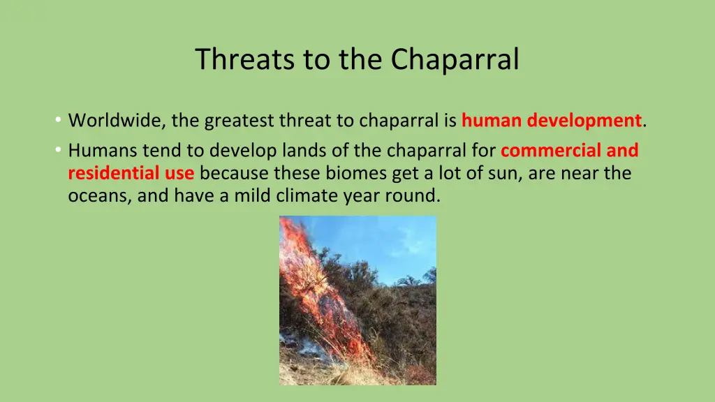 threats to the chaparral