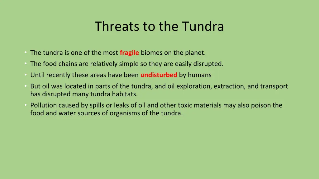 threats to the tundra