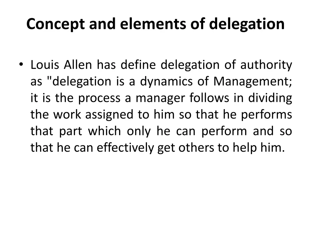 concept and elements of delegation