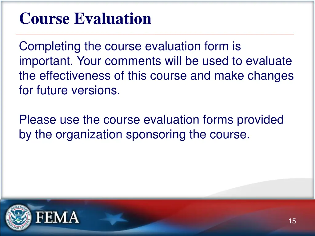 course evaluation