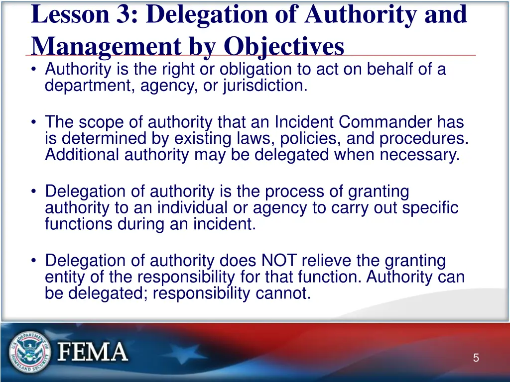 lesson 3 delegation of authority and management